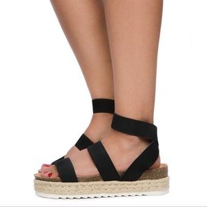 Black platform sandals